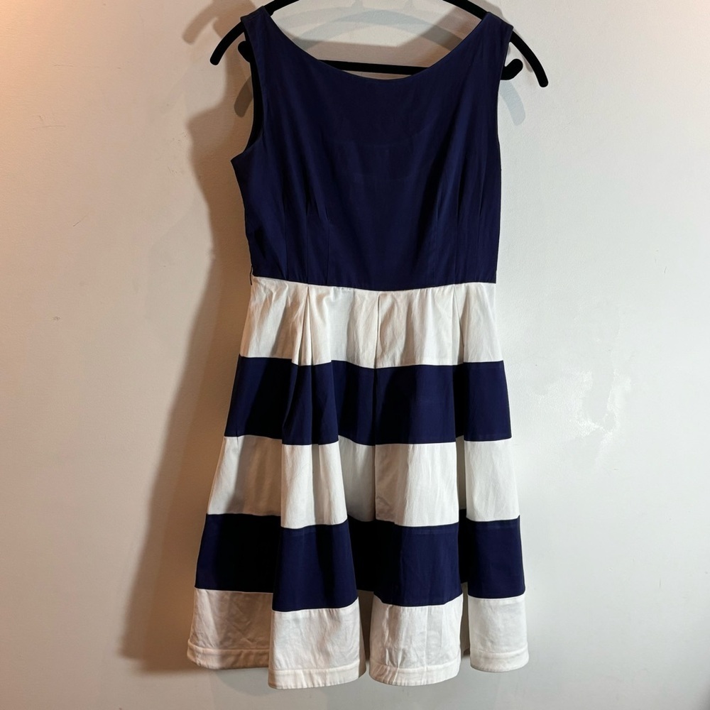 Kate Spade Sz M (2a) Flare Jersey Knit Flirty Nautical Over The Knee Dress